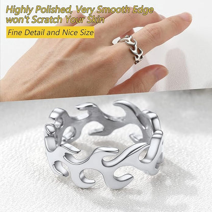 Flame Ring in Silver