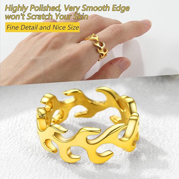 Flame Ring in Gold