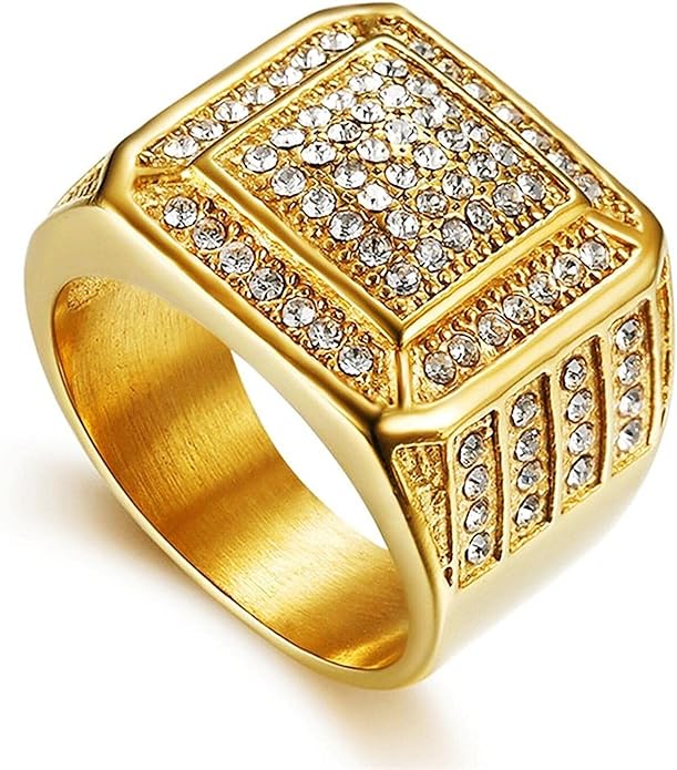 Diamond Square Ring in Gold