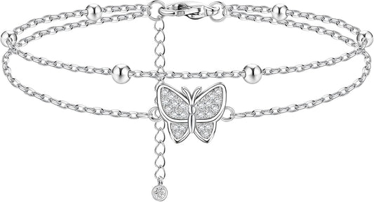 Butterfly Anklet in Silver