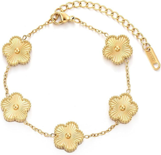 Four Leaf Bracelet in Yellow Gold - Yellow