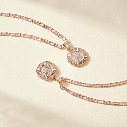 Circle Initial Chain in Rose Gold