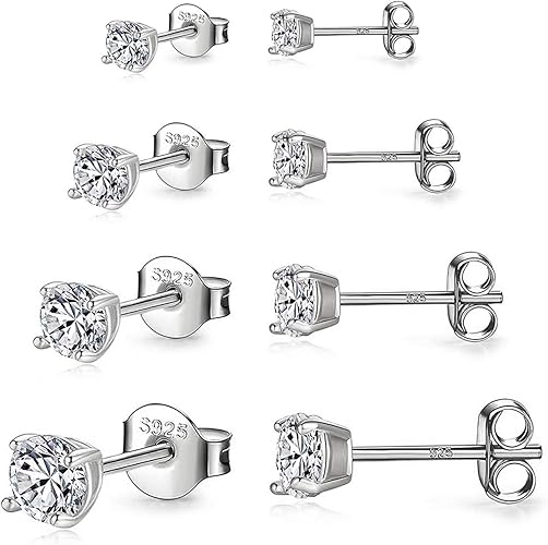 925 Sterling Silver Hoop and Stud Earrings