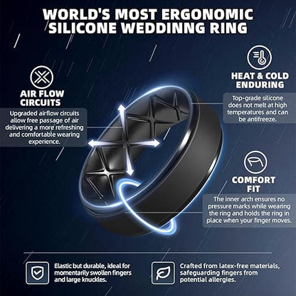 Black Breathable Silicone Rings
