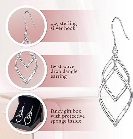 925 Sterling Silver Double Drop Earrings