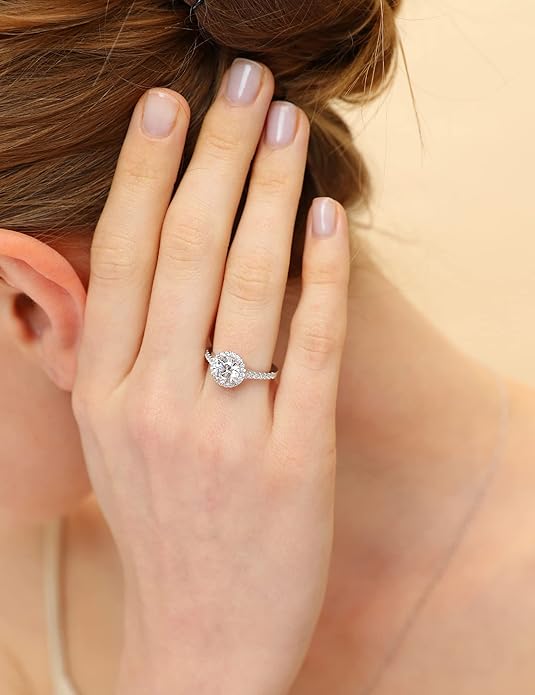 Silver Circle Halo Promise Ring