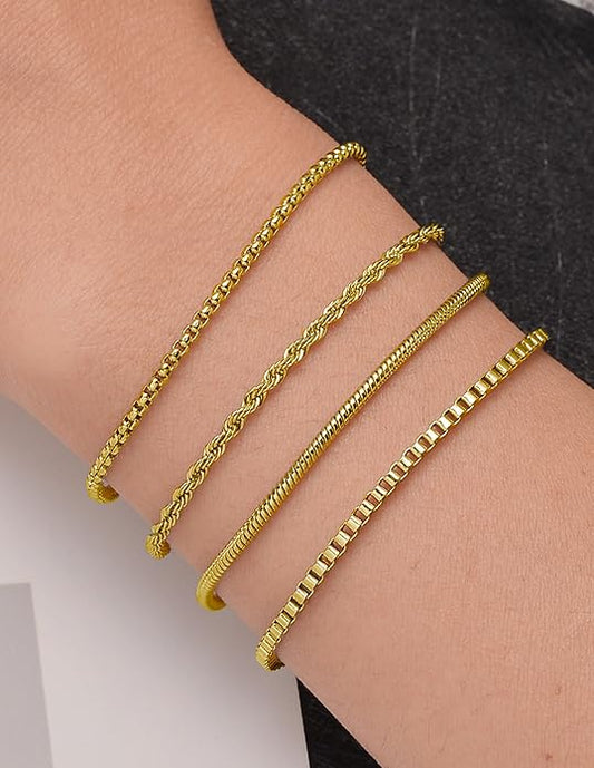 6 Pack Starter Bracelet Set in Gold