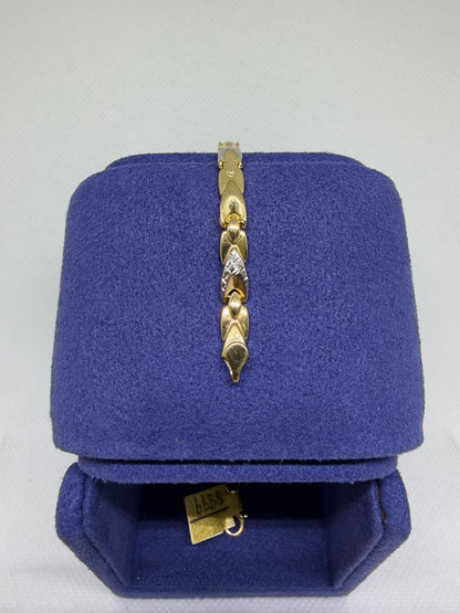 10K Solid Gold Two Tone Bracelet - 7.5 Inches