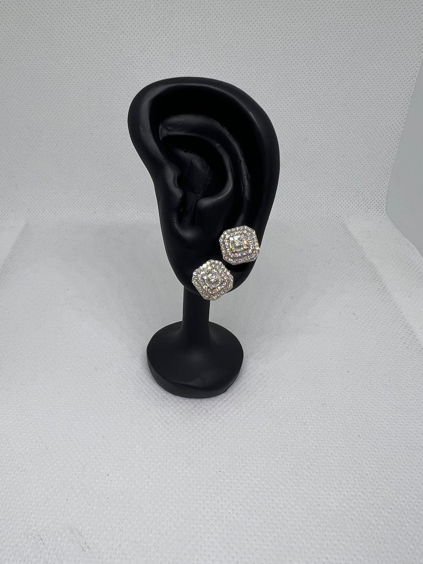 Sterling Silver Glacier Mountain Moissanite Earrings