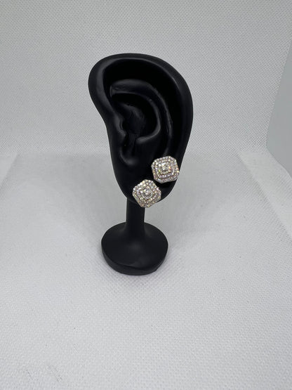 Sterling Silver Glacier Mountain Moissanite Earrings