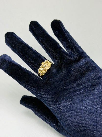 10K Solid Gold Nugget Ring - Size 12