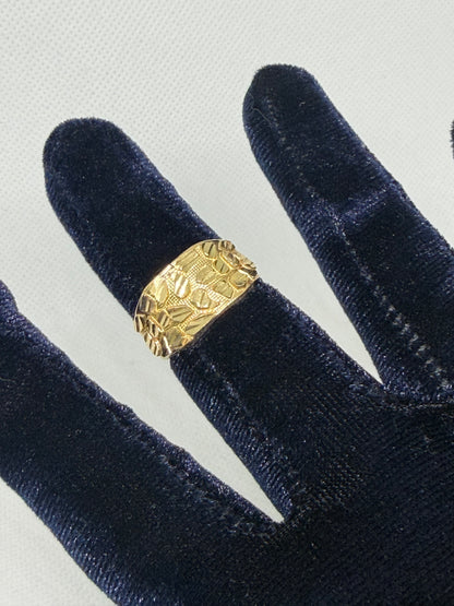 10K Solid Gold Nugget Ring - Size 9