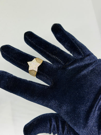 10K Solid Gold Glacier Star Ring - Size 10