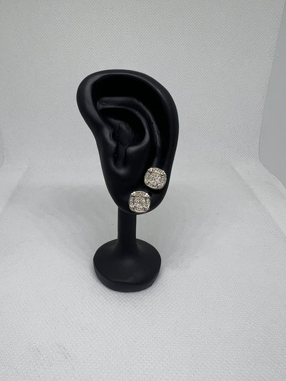 Sterling Silver Glacier Flat Moissanite Earrings