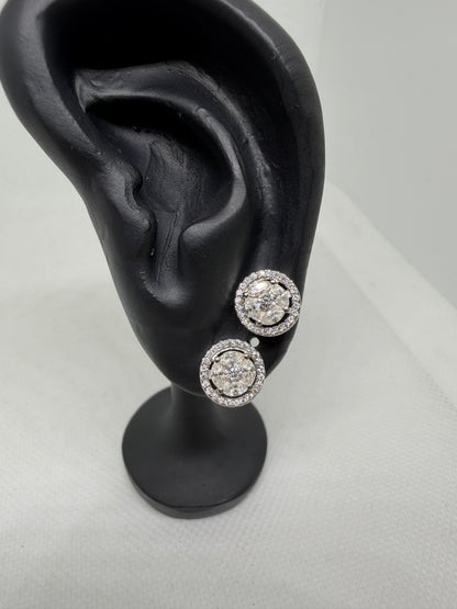 Sterling Silver Unique Circle Moissanite Earrings