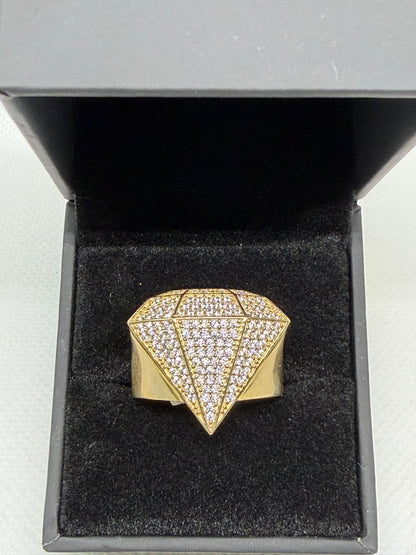 10K Solid Gold Diamond Style Ring - Size 10.5