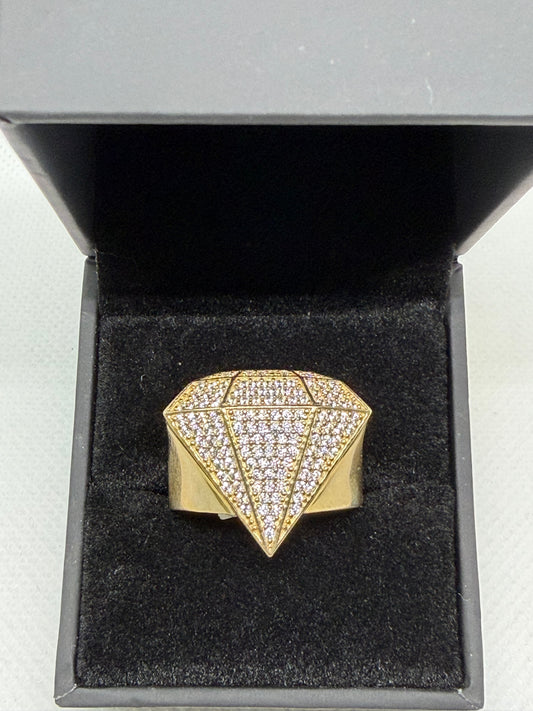 10K Solid Gold Diamond Style Ring - Size 10.5