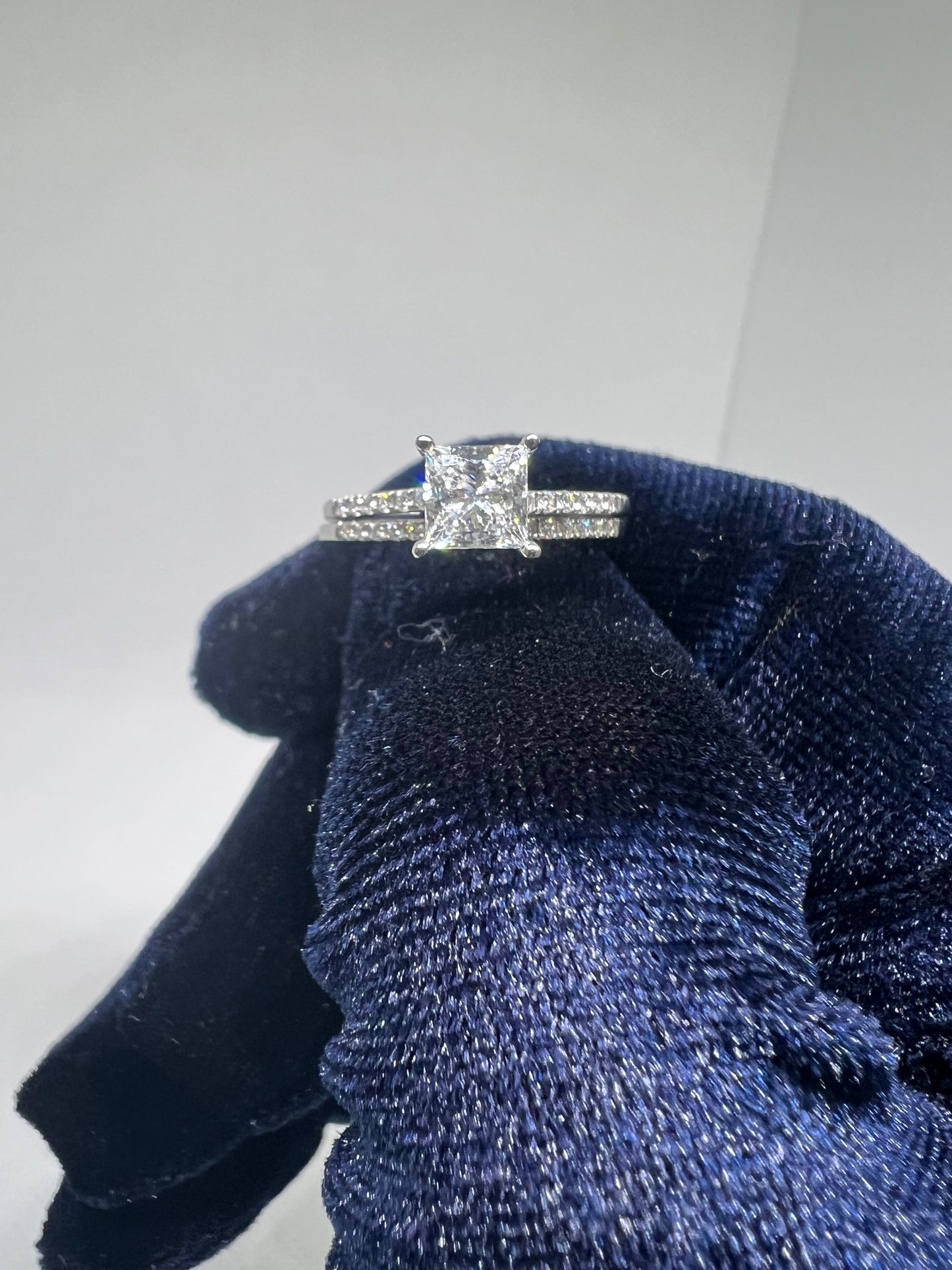 DC CERTIFIED Lab Grown Princess Cut Diamond Bridal Set