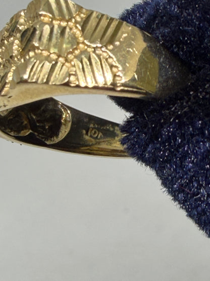 10K Solid Gold Nugget Ring - Size 7