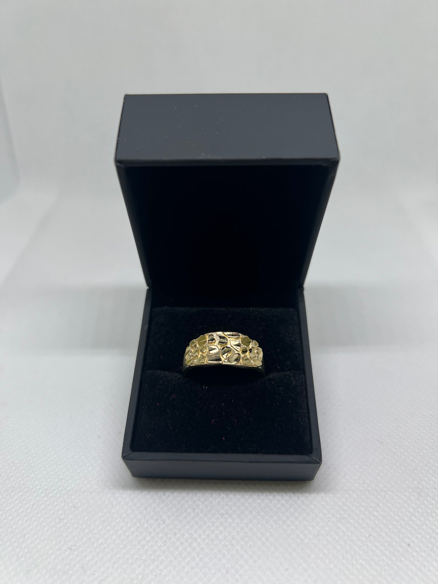 10K Solid Gold Nugget Ring - Chain Included
