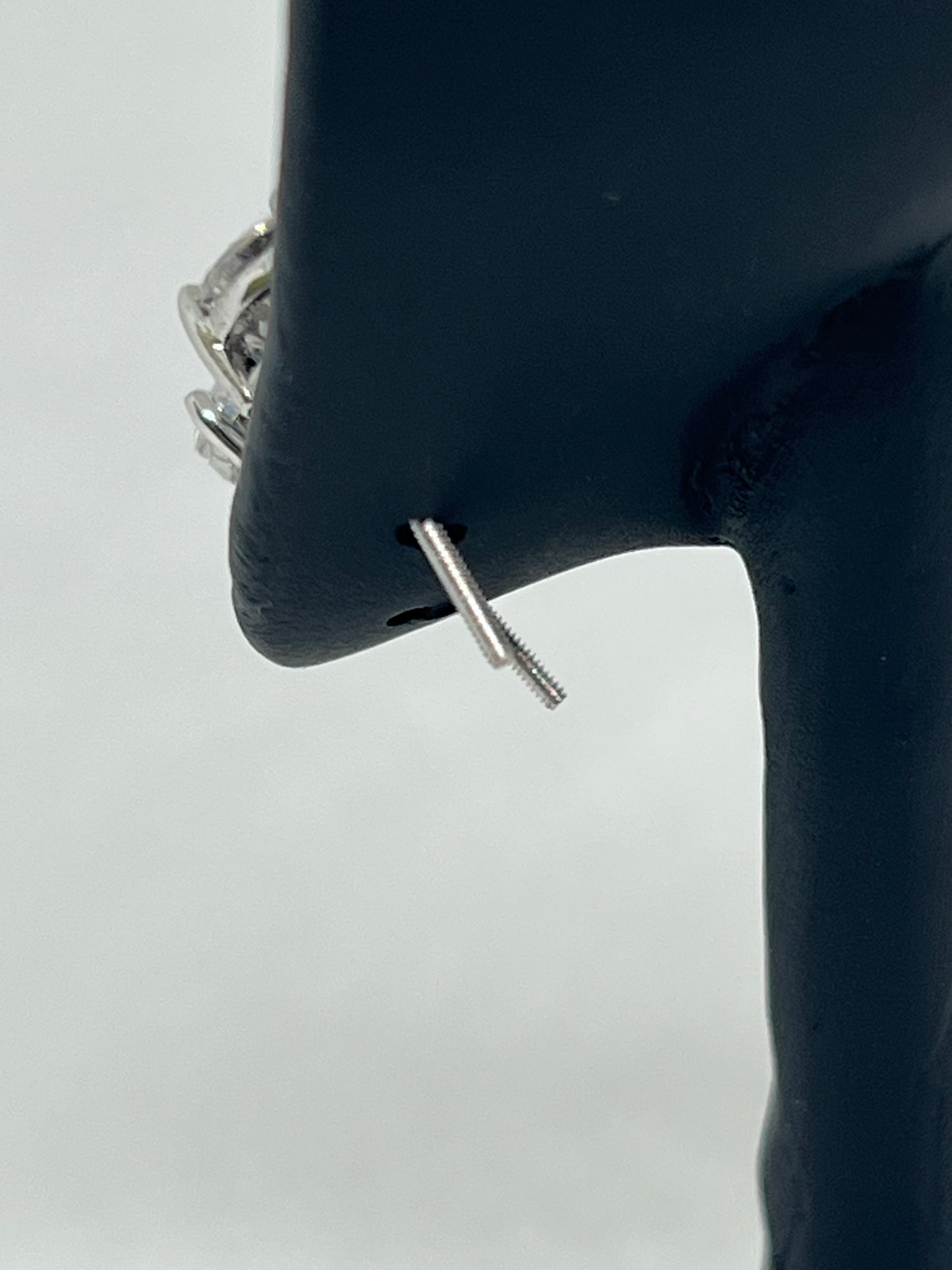 Sterling Silver Solitaire Glacier Moissanite Earrings