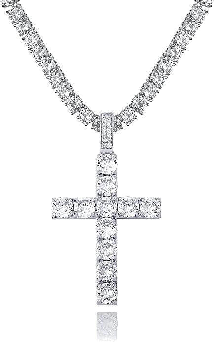 Diamond Cross Pendant with Tennis Chain