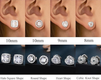 4 Pack Stud Earrings in Silver