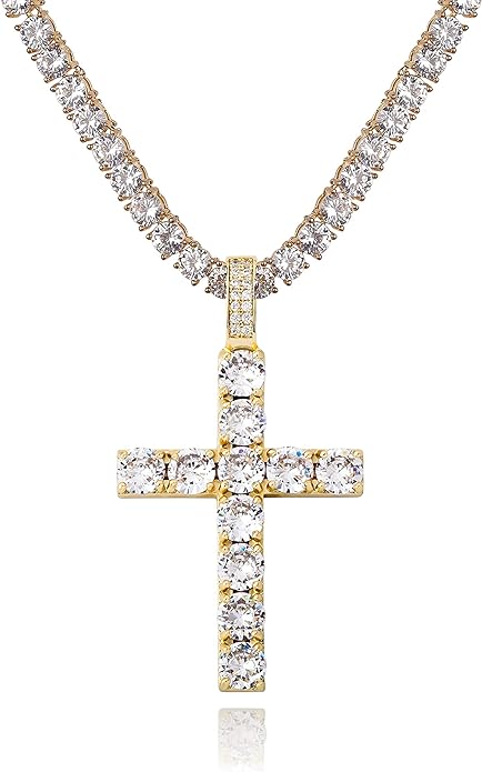 Yellow Gold Diamond Cross Pendant