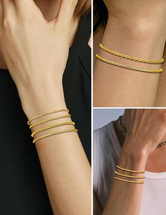 6 Pack Starter Bracelet Set in Gold