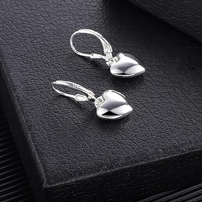 925 Sterling Silver Heart Hoop Earrings