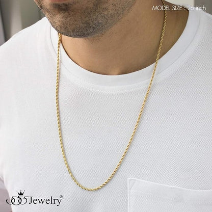 Rope Chain in Yellow Gold - 2mm