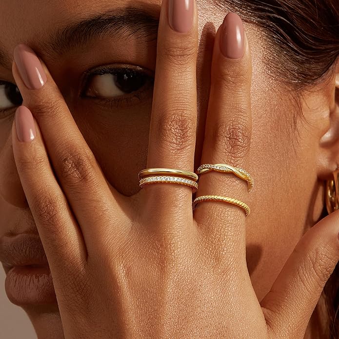 Dainty 4 Pack Gold Rings