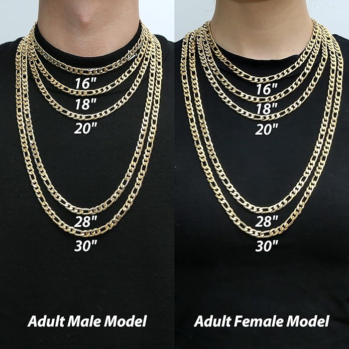 Figaro chain in Yellow Gold - 7mm