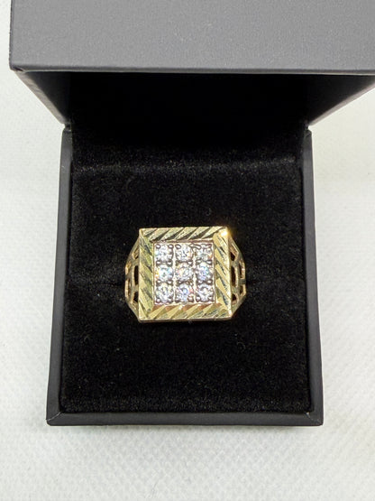 10K Solid Gold 9 Glacier Stone Ring - Size 10
