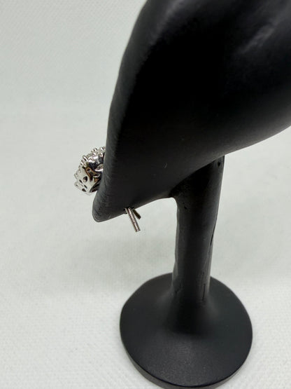 Sterling Silver Halo Setting Moissanite Earrings