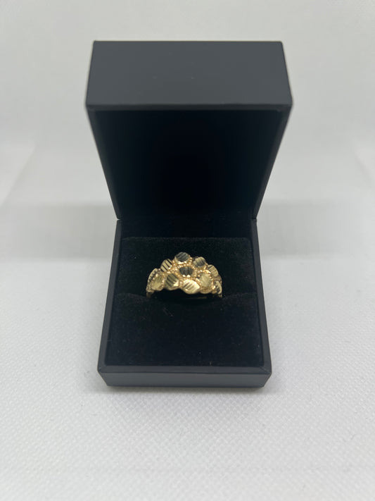 10K Nugget Ring - Chain Included