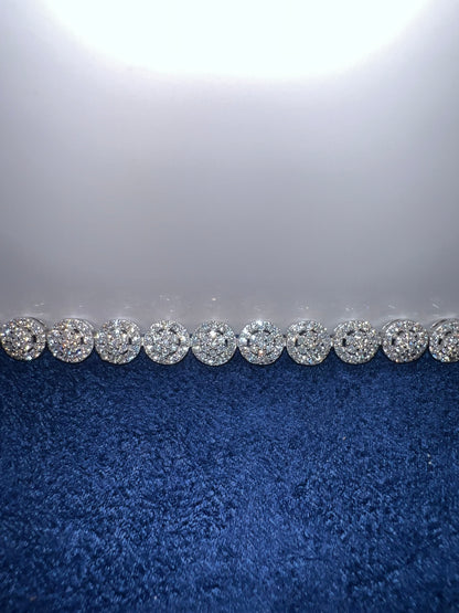 Silver Round Moissanite Bracelet