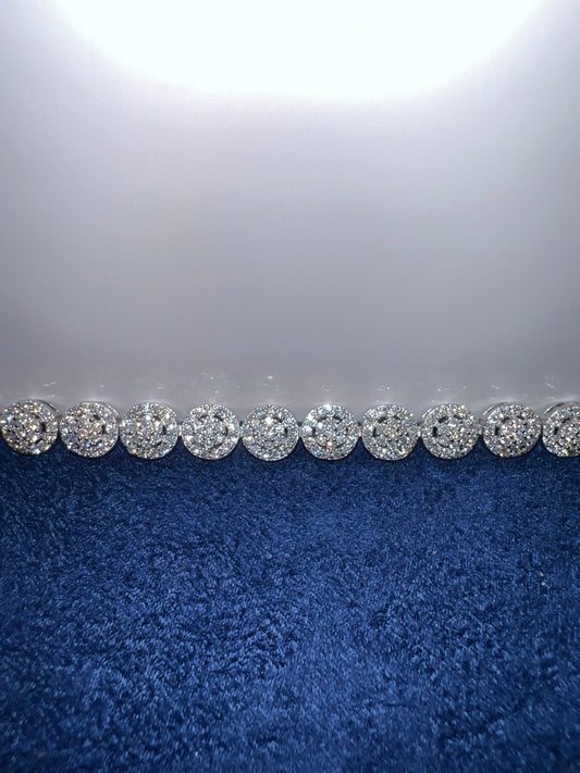 Silver Round Moissanite Bracelet