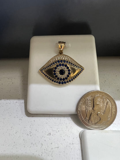 10K Gold Evil Eye Pendant