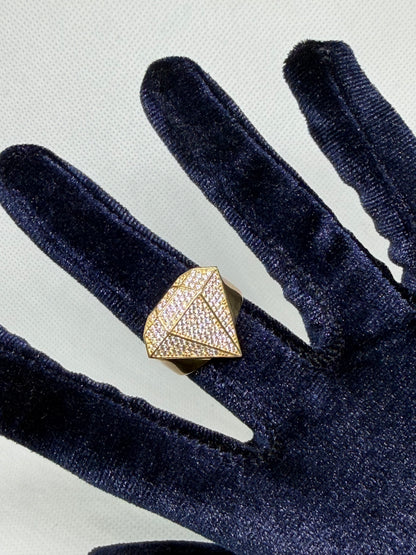 10K Solid Gold Diamond Style Ring - Size 10.5