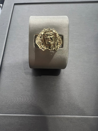 10K Gold Jesus Head Ring