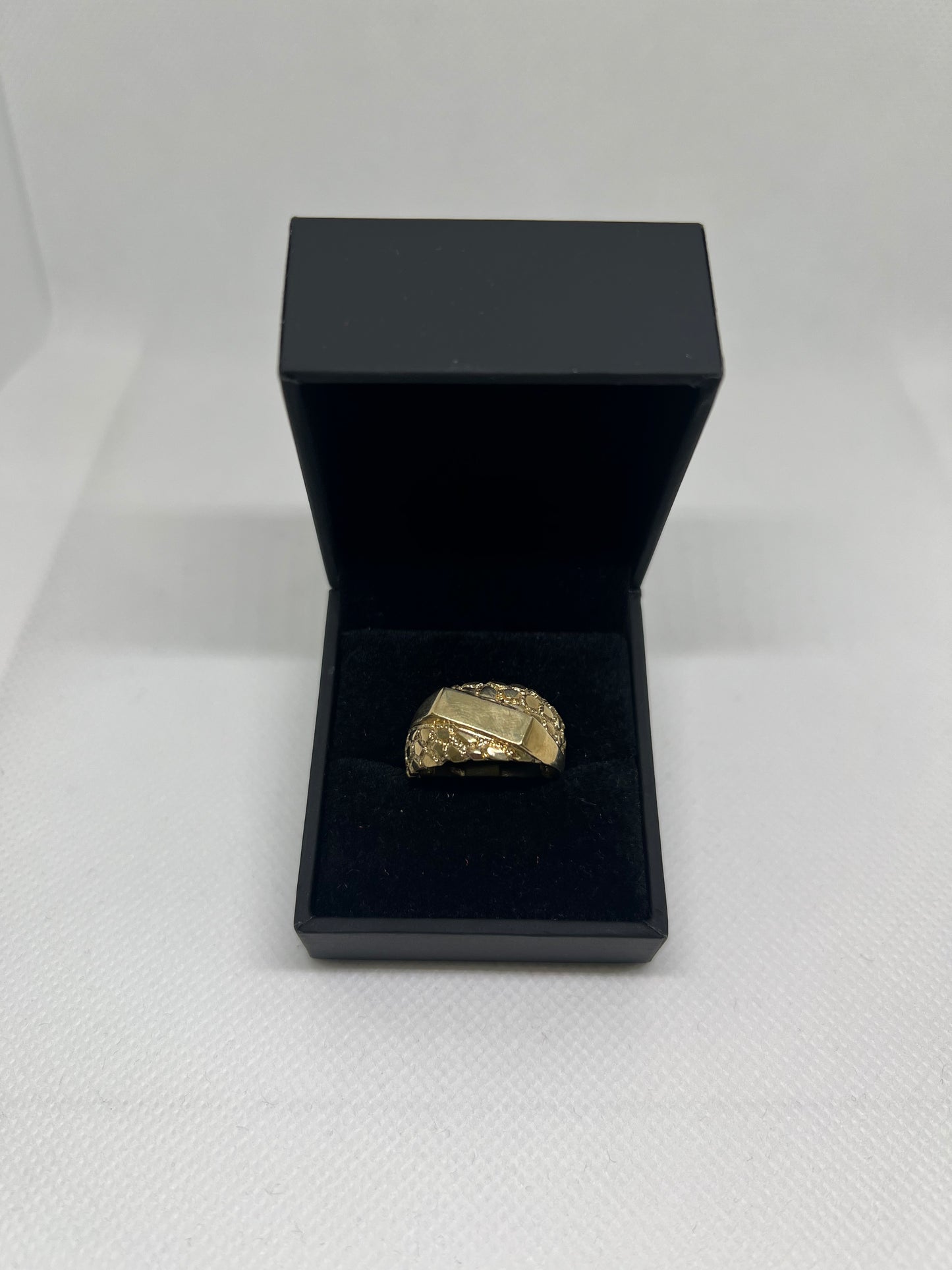 10K Solid Gold Nugget Ring - Chain Included