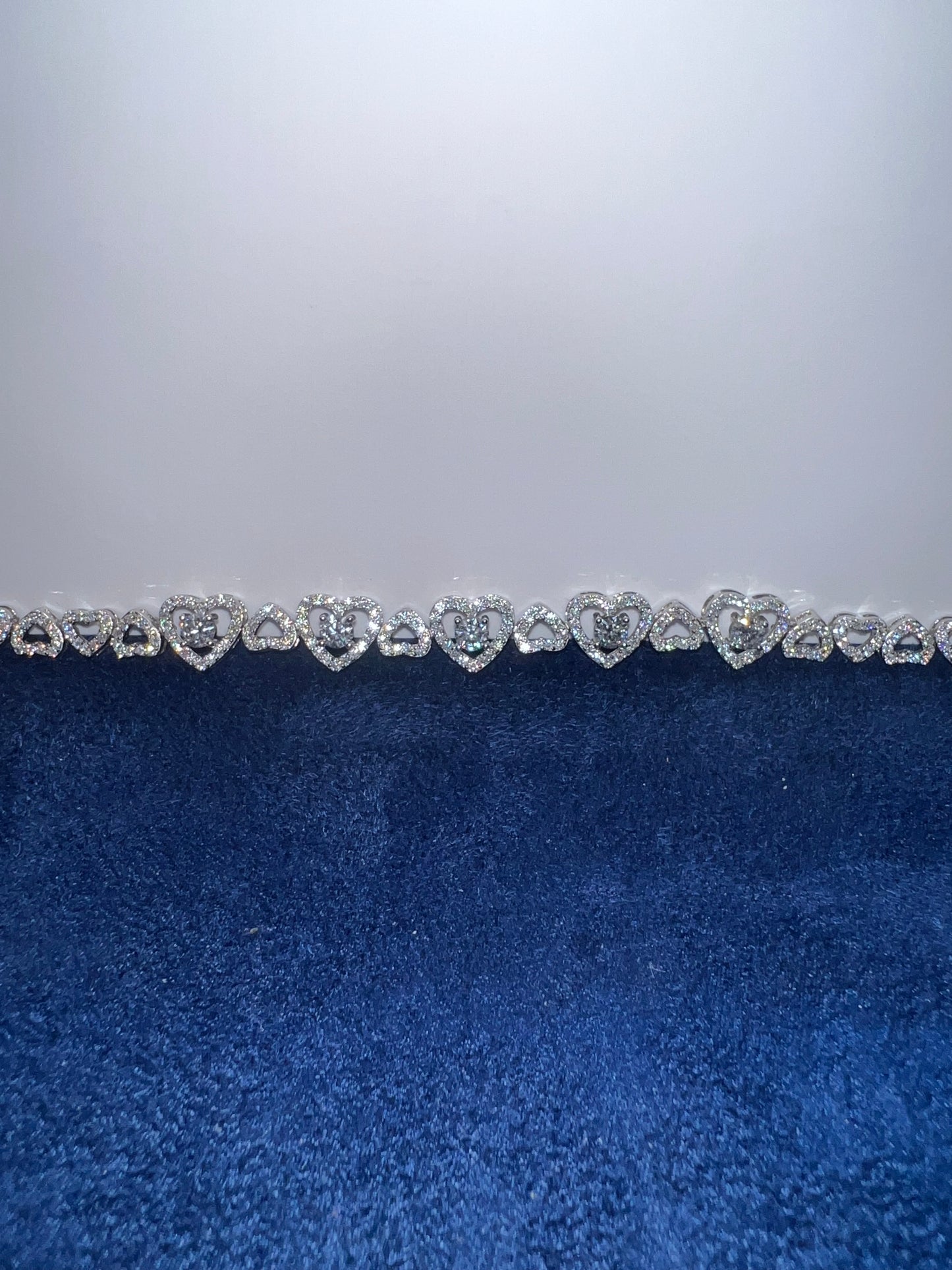 Silver Heart Moissanite Bracelet