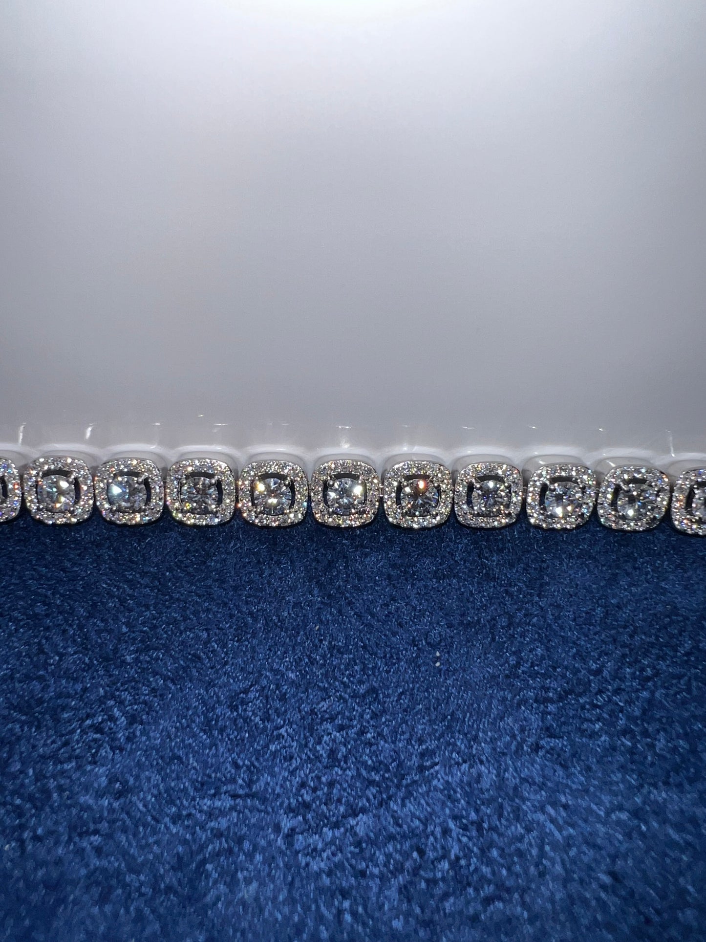 Silver Square Moissanite Bracelet