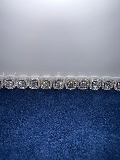 Silver Square Moissanite Bracelet