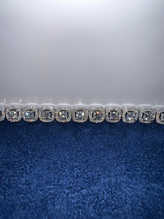 Silver Square Moissanite Bracelet