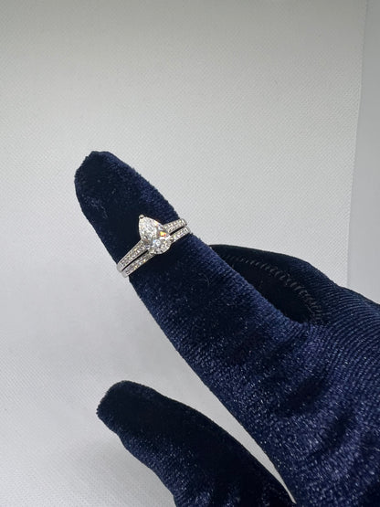 DC CERTIFIED Lab Grown Pear Cut Diamond Bridal Set