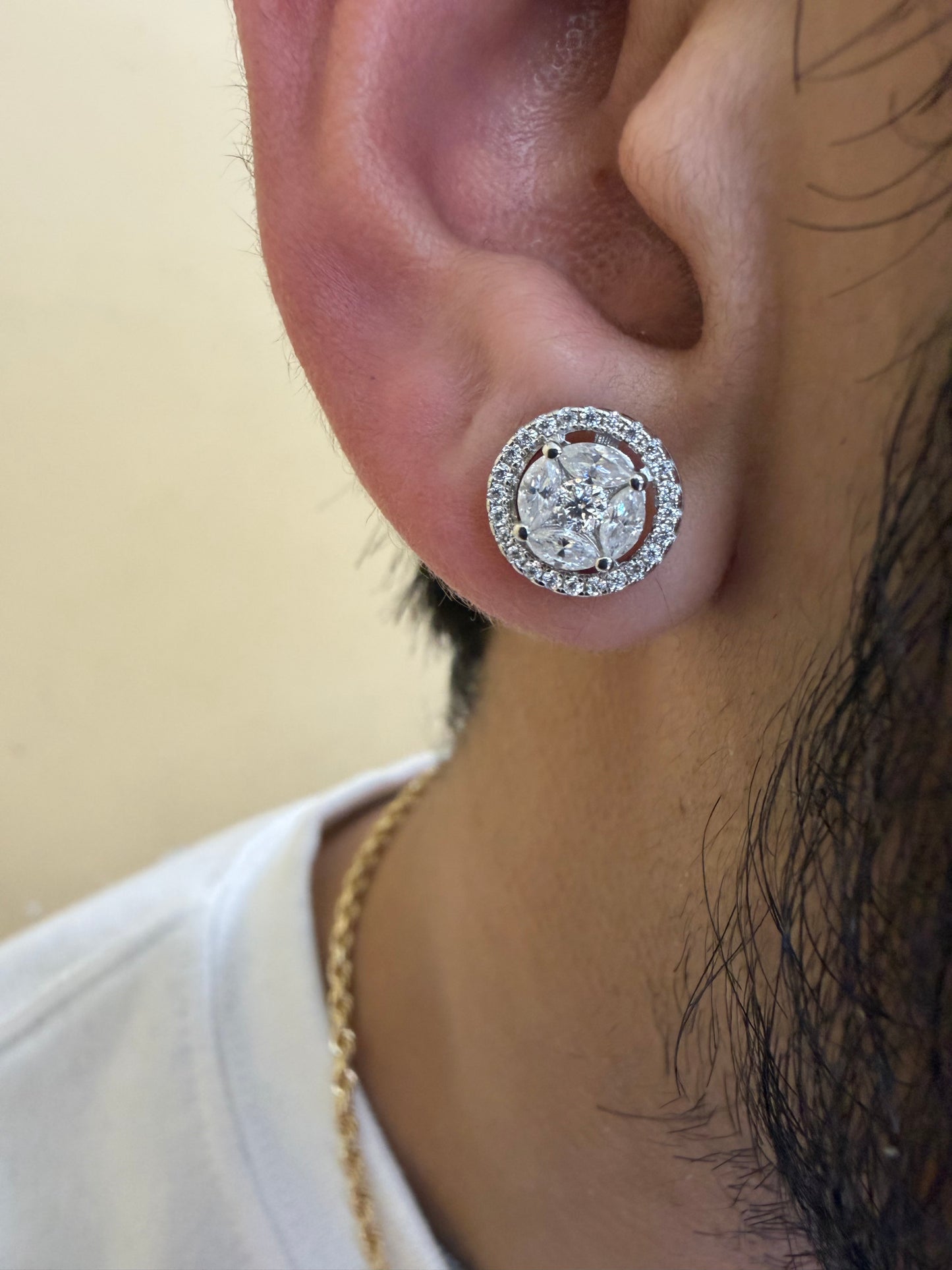 Sterling Silver Unique Circle Moissanite Earrings