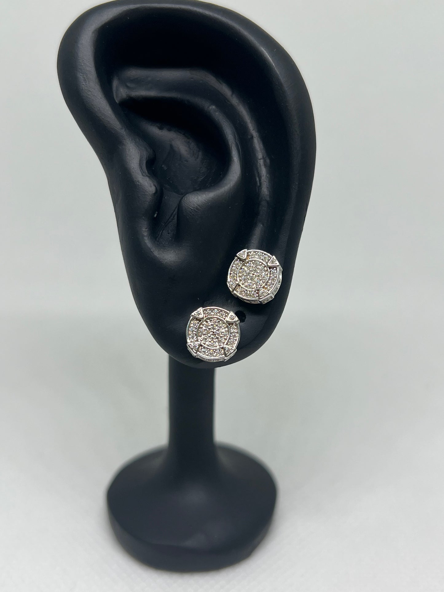 Sterling Silver Glacier Flat Moissanite Earrings