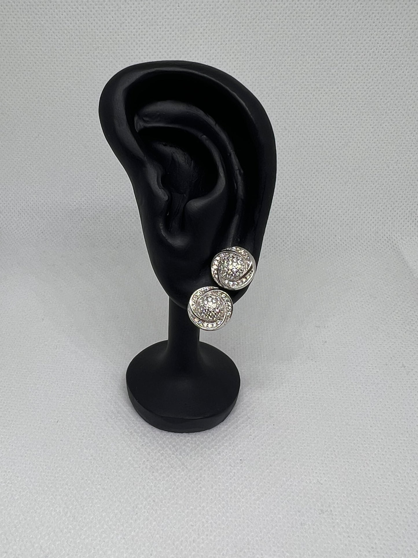 Sterling Silver Radiant Glacier Moissanite Earrings
